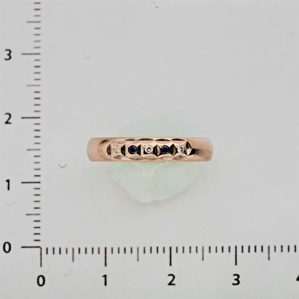 Кольцо обручальное с сапфиром из белого золота 585 пробы 2