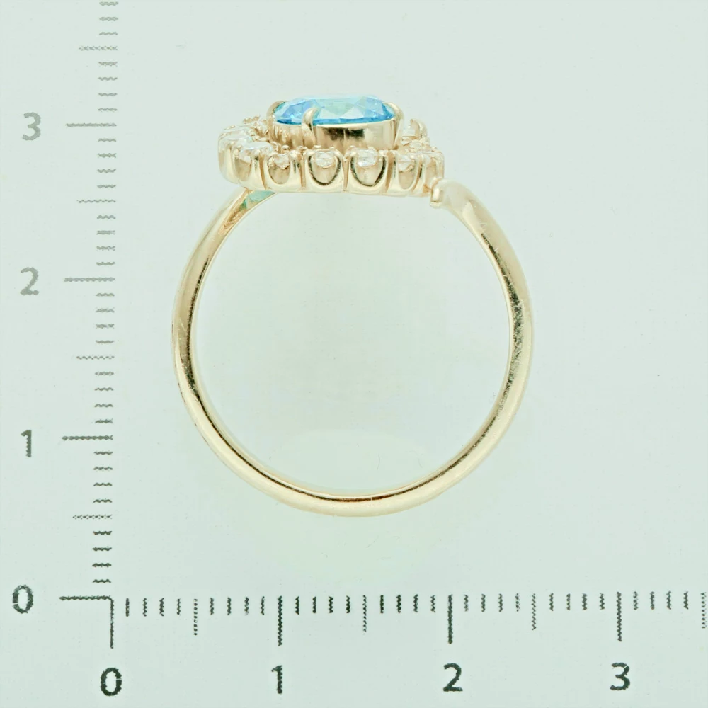 Кольцо с фианитом из белого золота 585 пробы 3