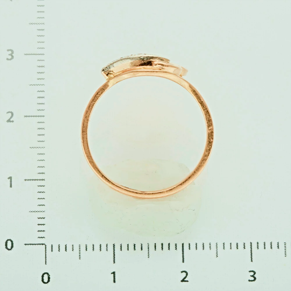 Кольцо с фианитом из красного золота 500 пробы 3