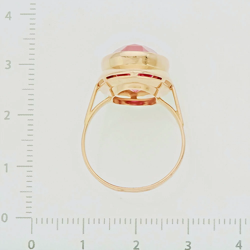Кольцо с фианитом из красного золота 583 пробы 3