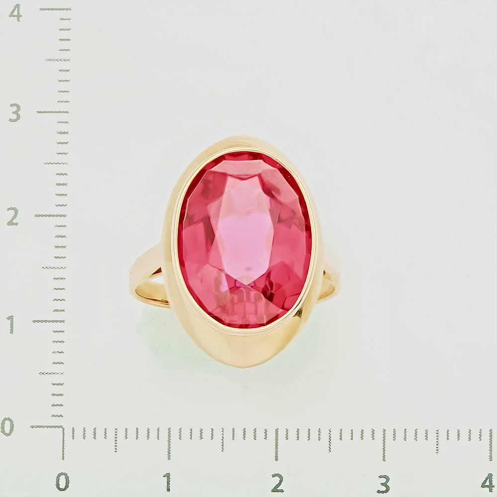 Кольцо с фианитом из красного золота 583 пробы 2