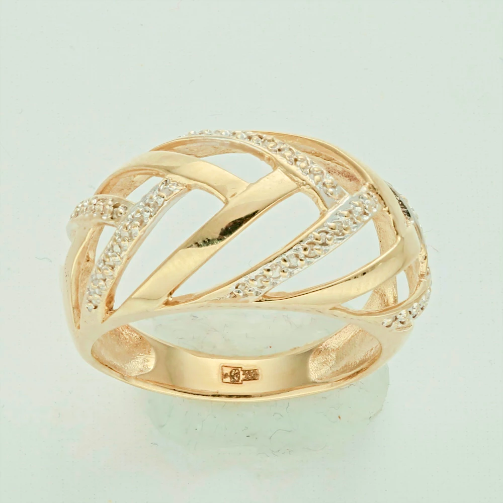 Кольцо с бриллиантом из желтого золота 500 пробы 1