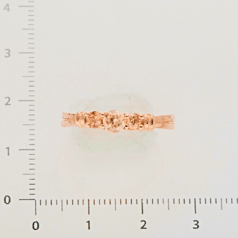 Кольцо с фианитом из красного золота 585 пробы 2