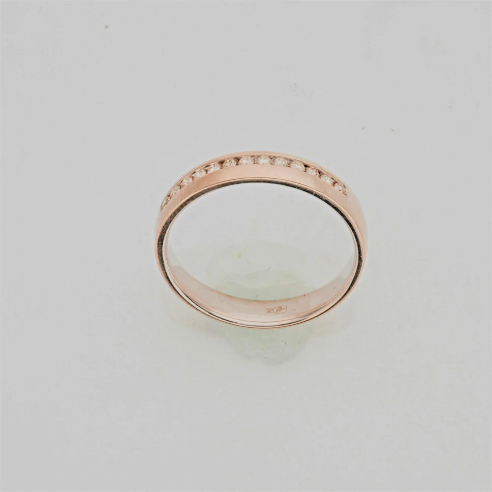 Кольцо обручальное с бриллиантом из белого золота 585 пробы 1