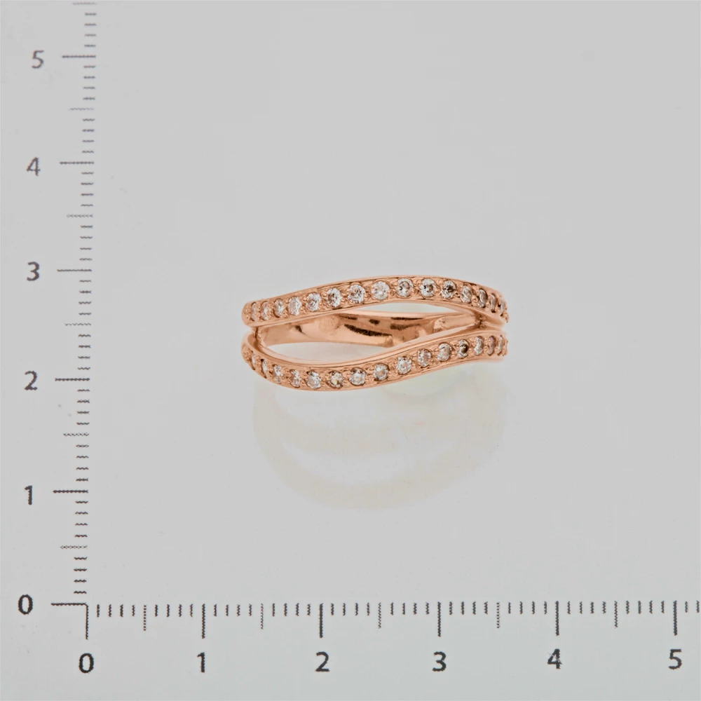 Кольцо с фианитом из красного золота 585 пробы 2