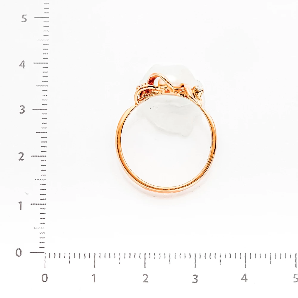 Кольцо с жемчугом из красного золота 585 пробы 3