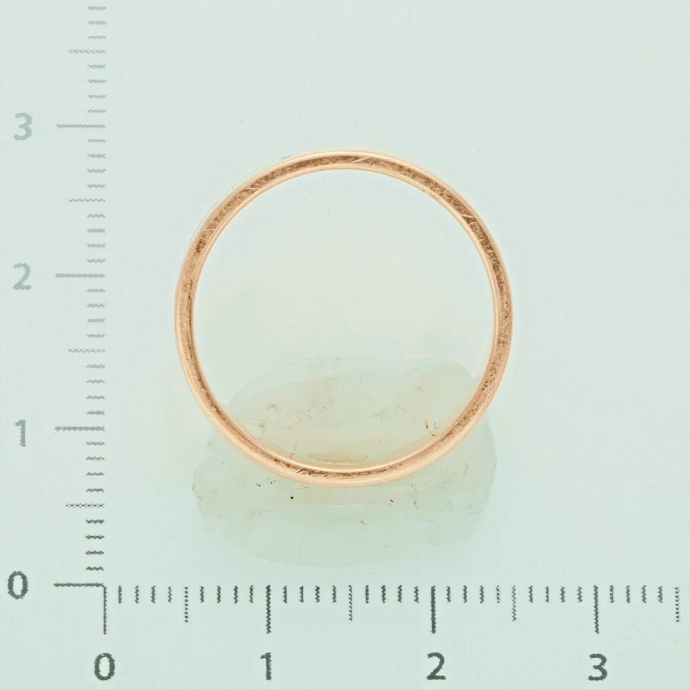 Кольцо обручальное с фианитом из красного золота 585 пробы 3