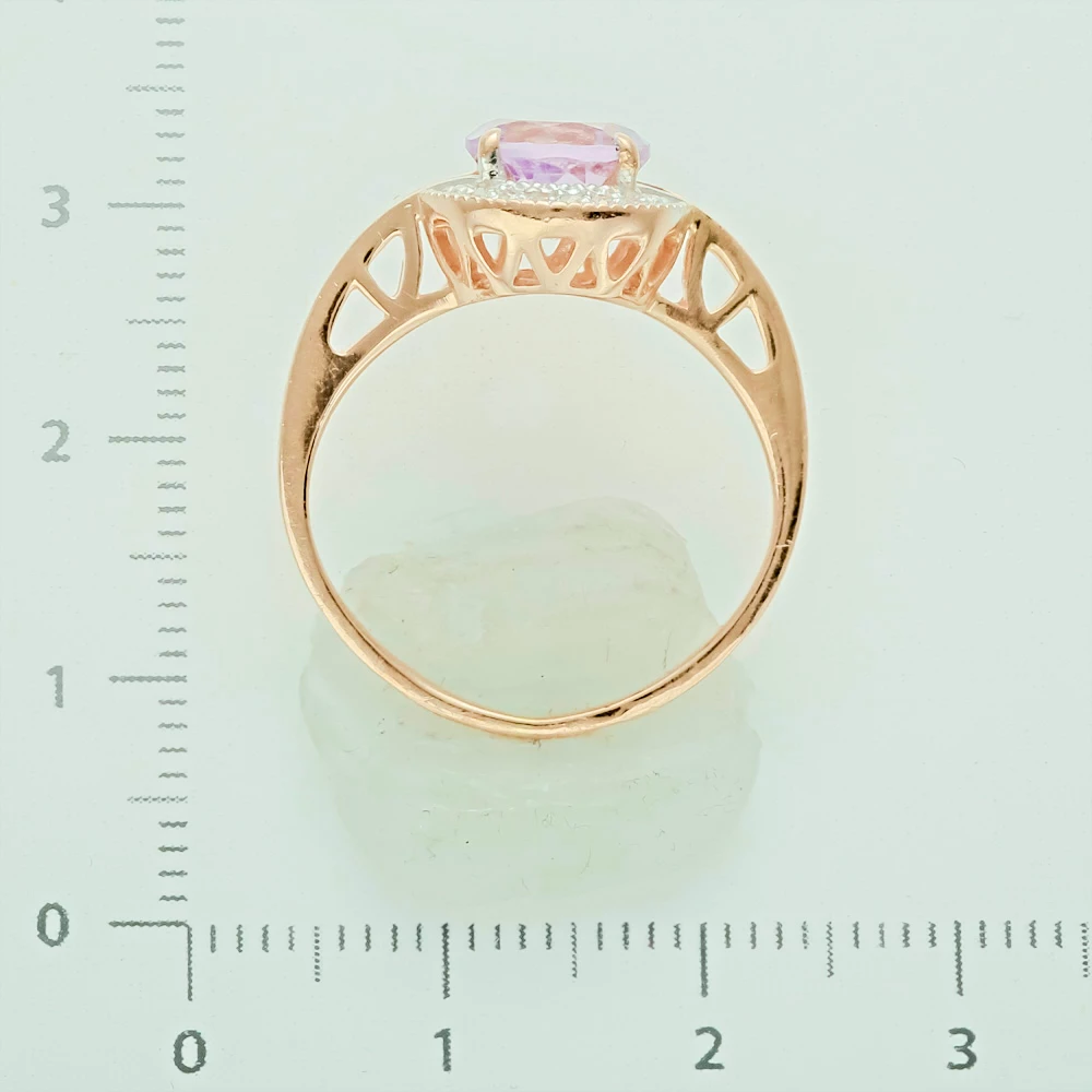 Кольцо с аметистом из красного золота 585 пробы 3