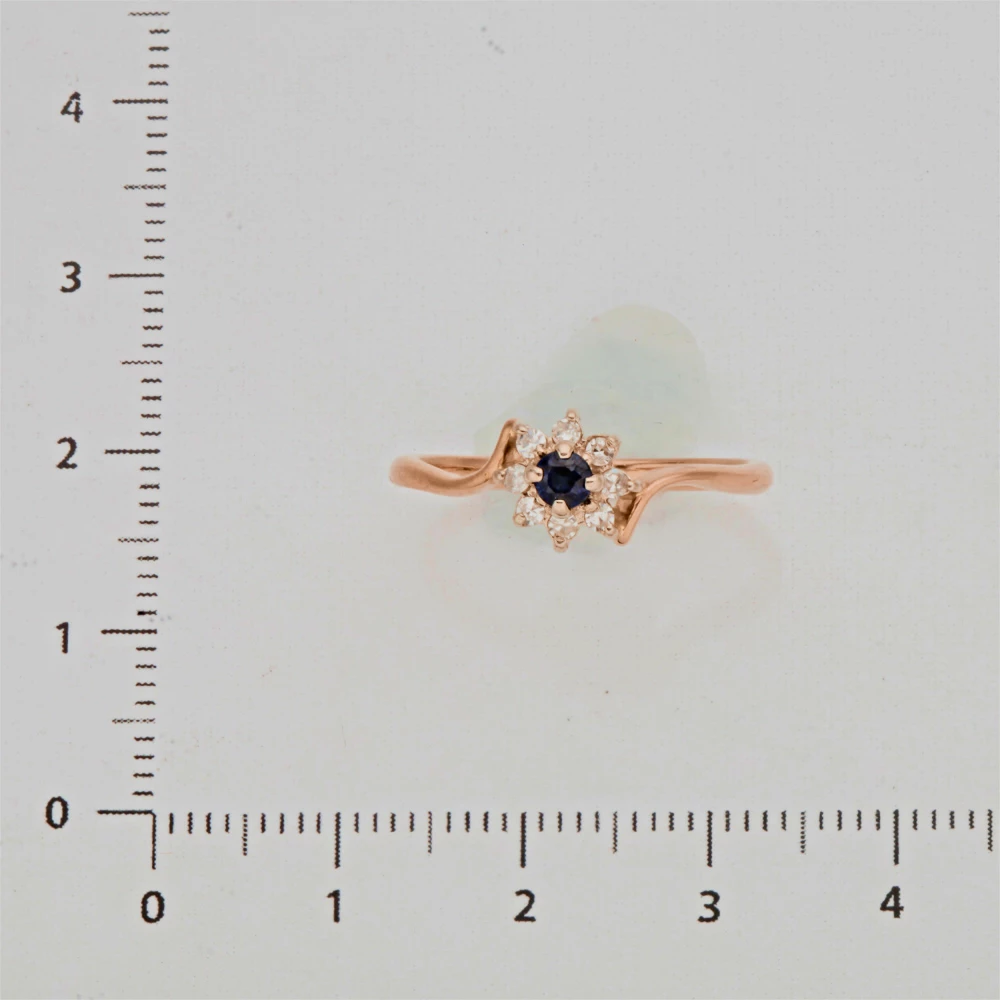 Кольцо с сапфиром из красного золота 585 пробы 2