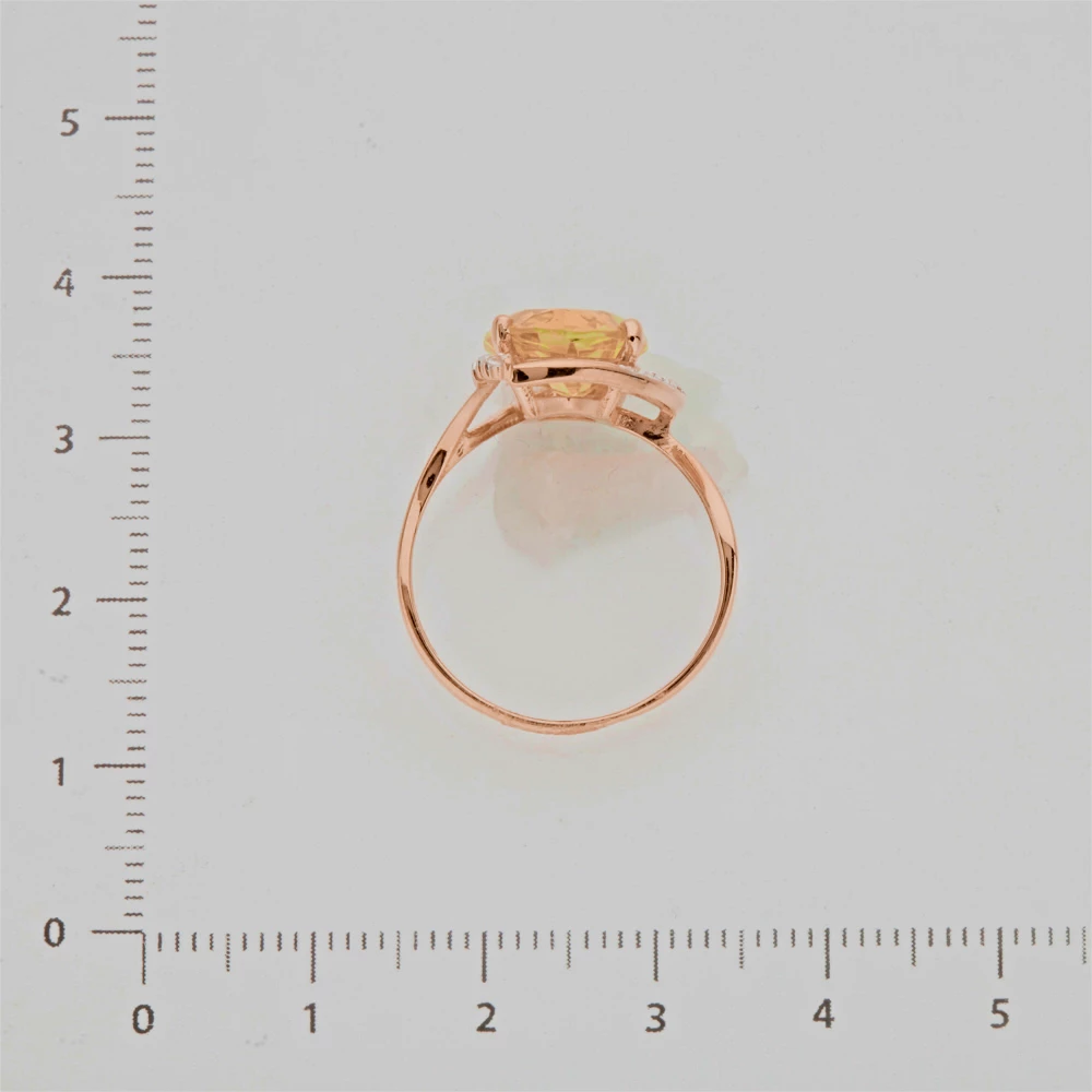 Кольцо с цитрином из красного золота 585 пробы 3