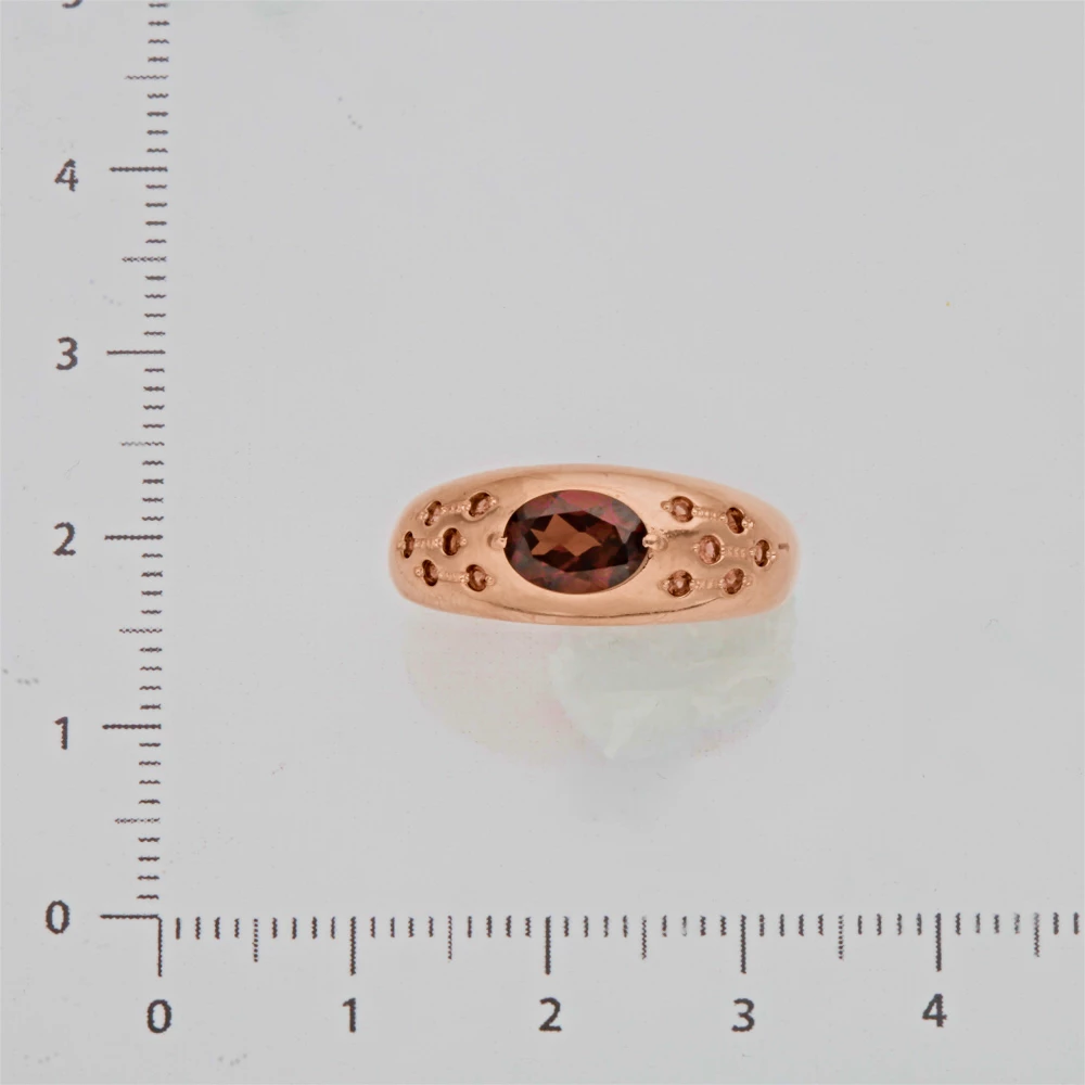 Кольцо с гранатом из красного золота 585 пробы 2