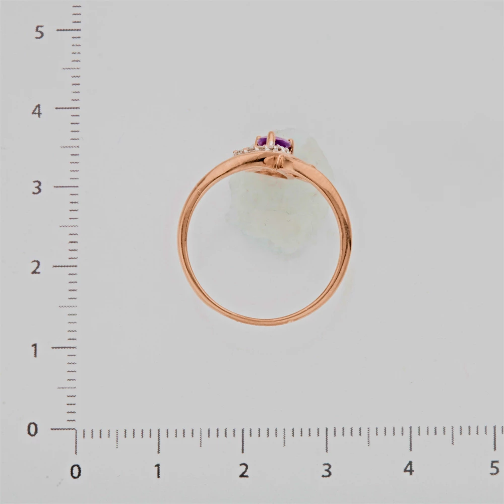 Кольцо с аметистом из красного золота 585 пробы 3