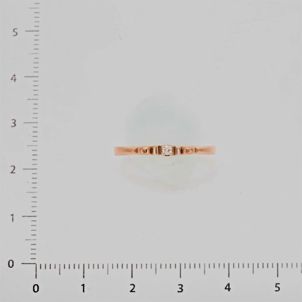 Кольцо с бриллиантом из красного золота 585 пробы 2