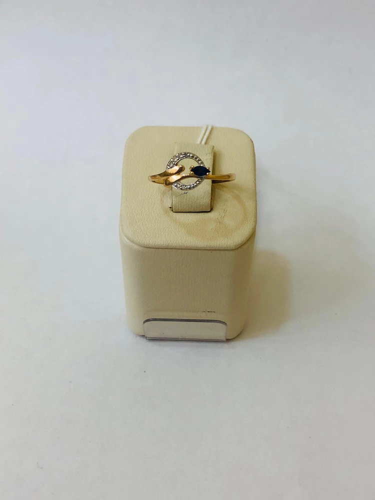 Кольцо с сапфиром из красного золота 585 пробы 1