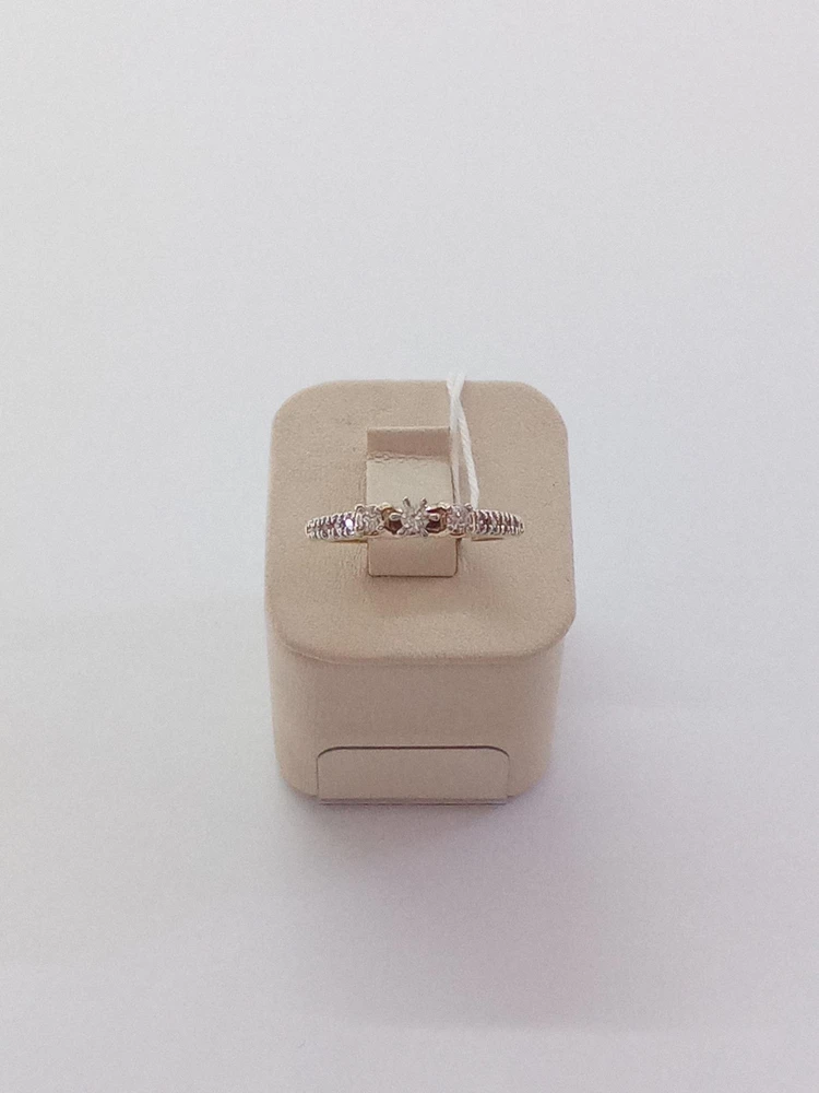 Кольцо с бриллиантом из желтого золота 500 пробы 1
