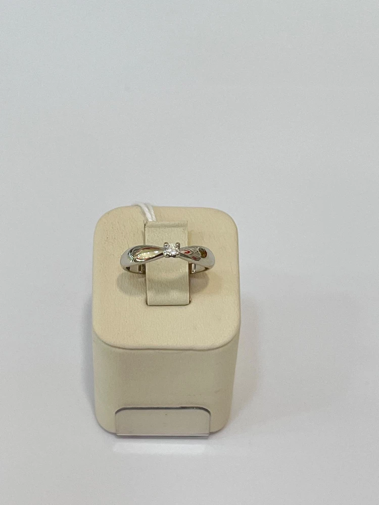 Кольцо с бриллиантом из белого золота 585 пробы