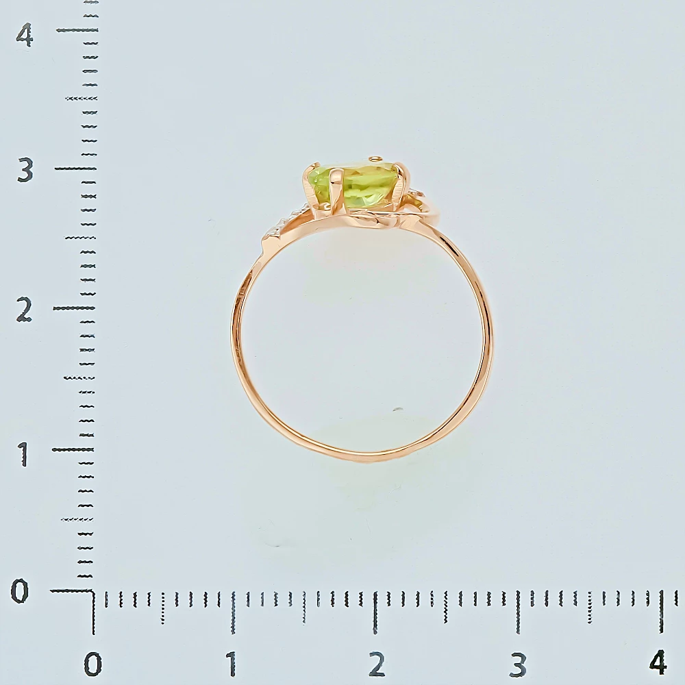 Кольцо с хризолитом из красного золота 585 пробы 3