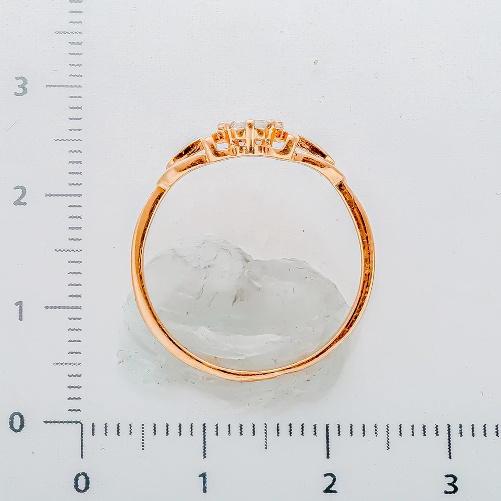Кольцо с топазом из красного золота 585 пробы 3