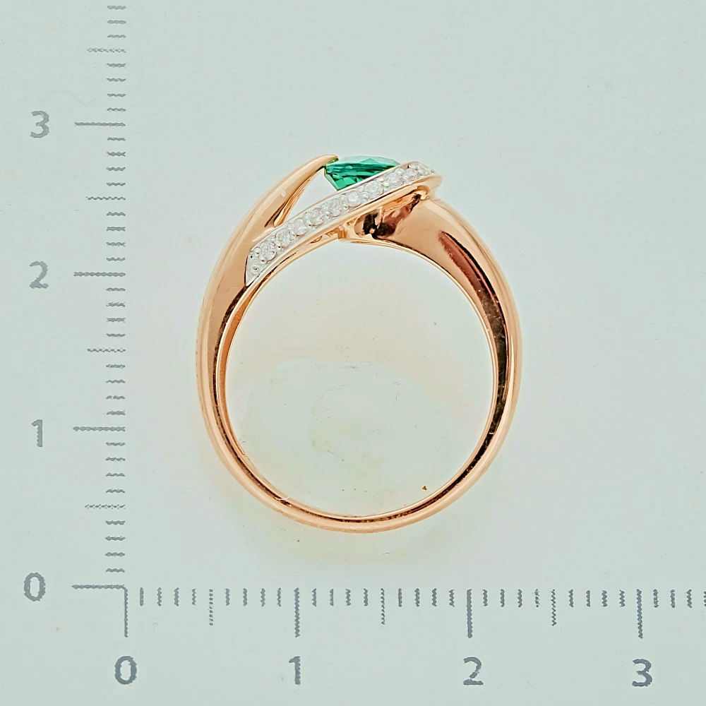 Кольцо с бриллиантом из красного золота 585 пробы 3