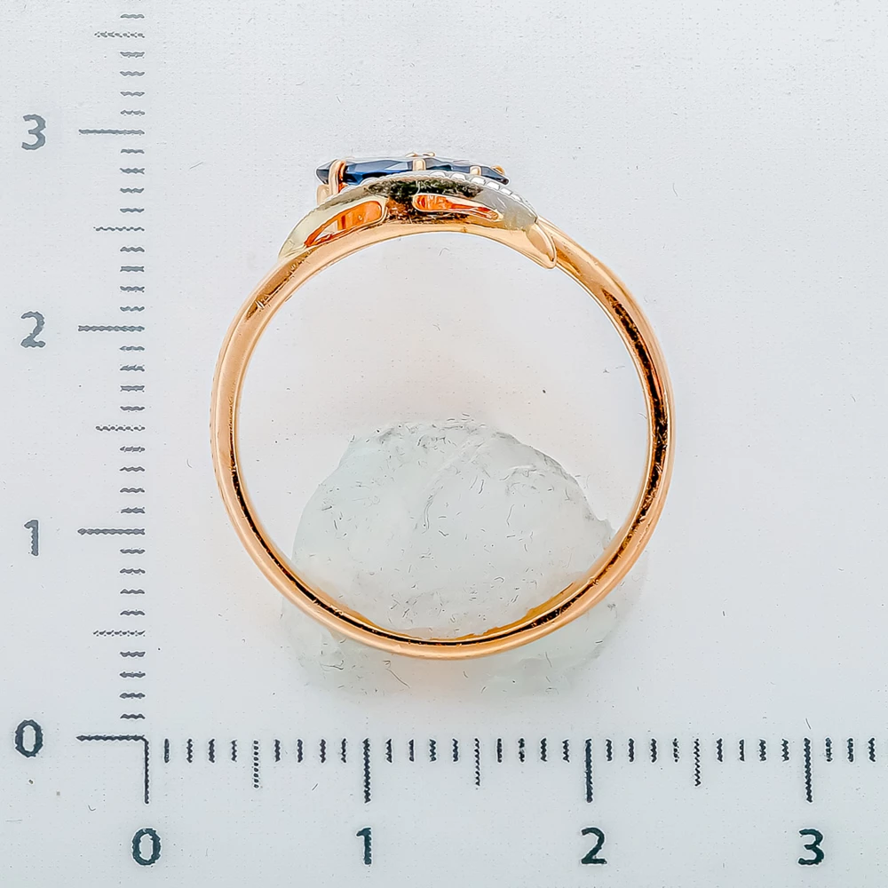 Кольцо с сапфиром из красного золота 585 пробы 3