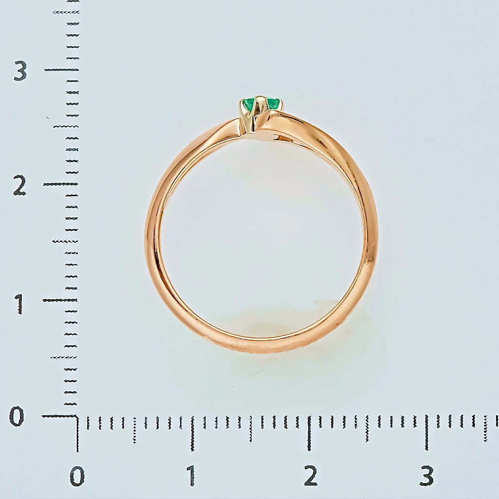 Кольцо с изумрудом из красного золота 585 пробы 3