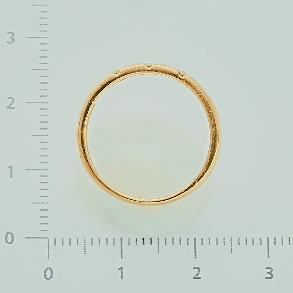 Кольцо обручальное с бриллиантом из желтого золота 750 пробы 3