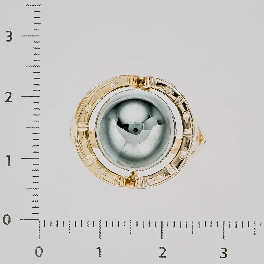 Кольцо с бриллиантом из красного золота 500 пробы 2