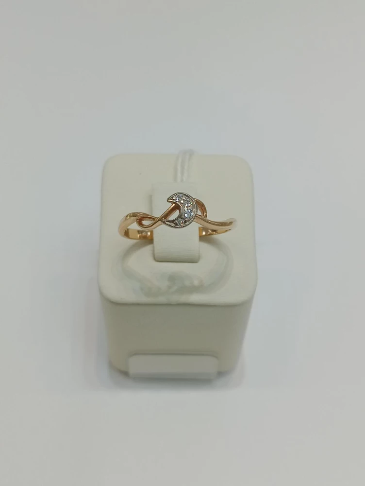 Кольцо с бриллиантом из красного золота 585 пробы