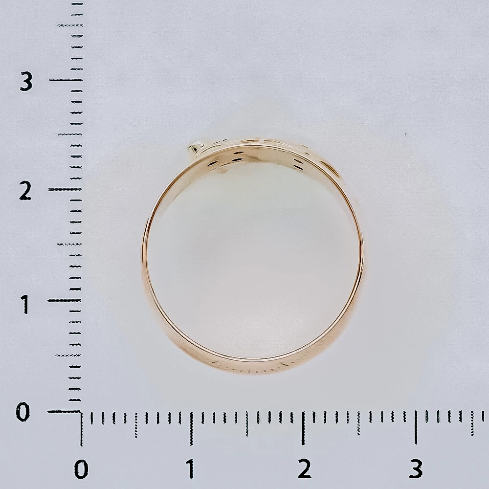 Кольцо обручальное с бриллиантом из красного золота 583 пробы 3