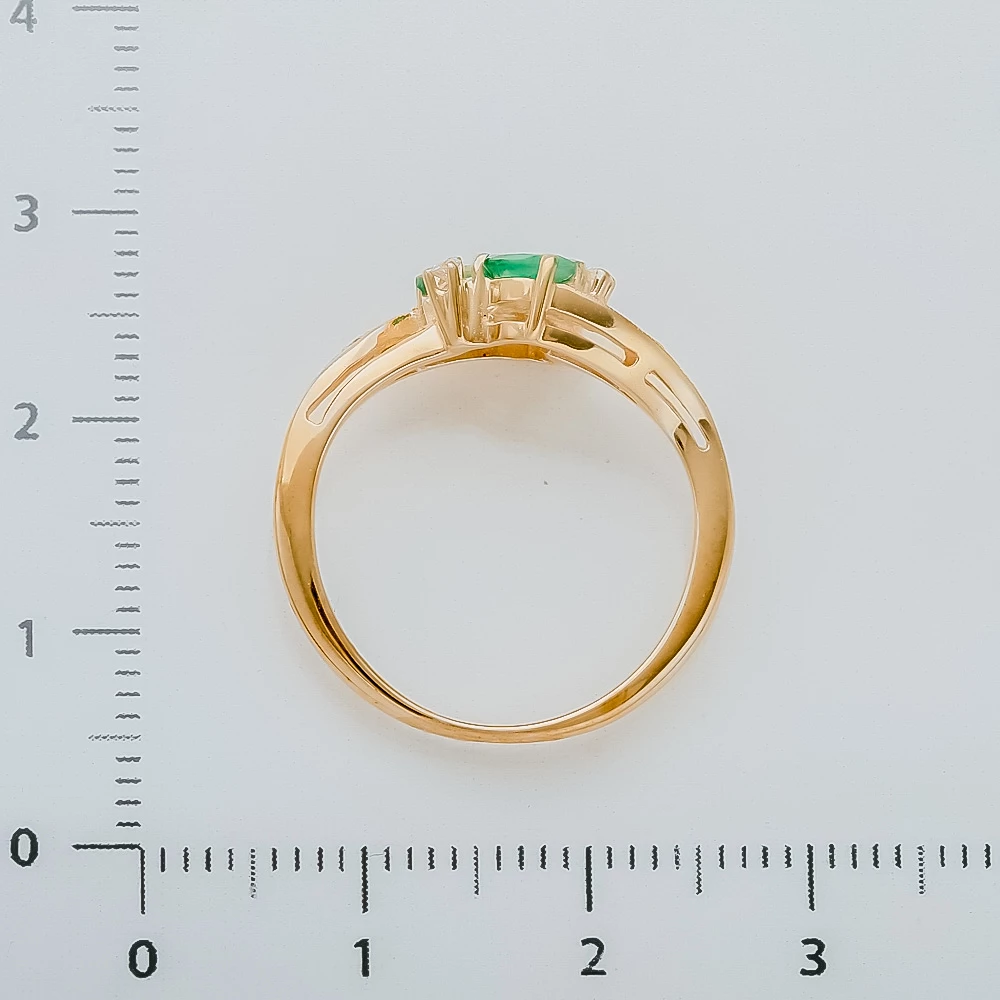 Кольцо с изумрудом из желтого золота 585 пробы 3