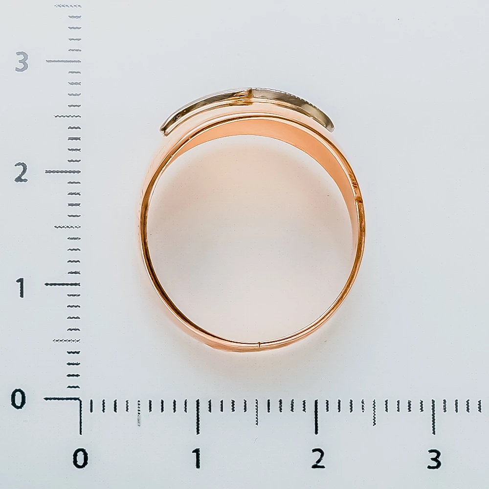 Кольцо обручальное с фианитом из красного золота 585 пробы 3