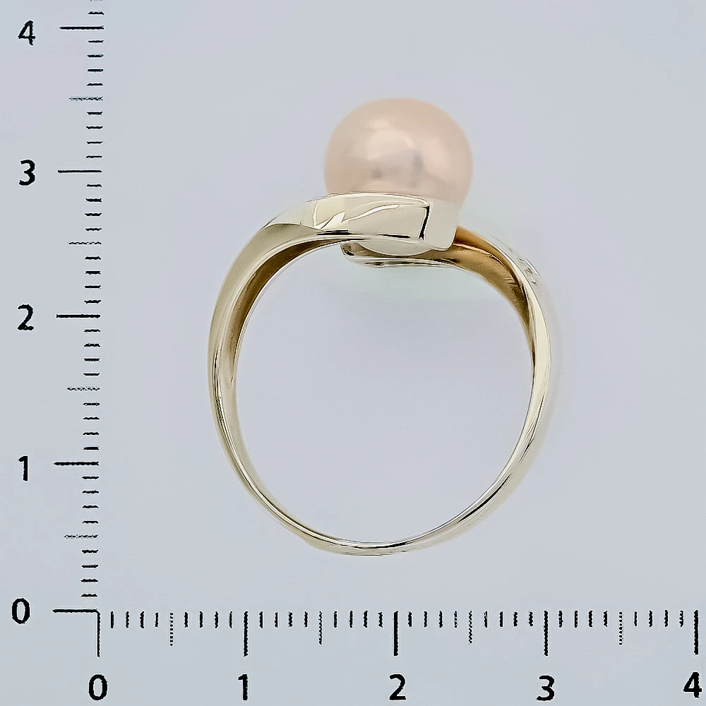 Кольцо с жемчугом из белого золота 585 пробы 3
