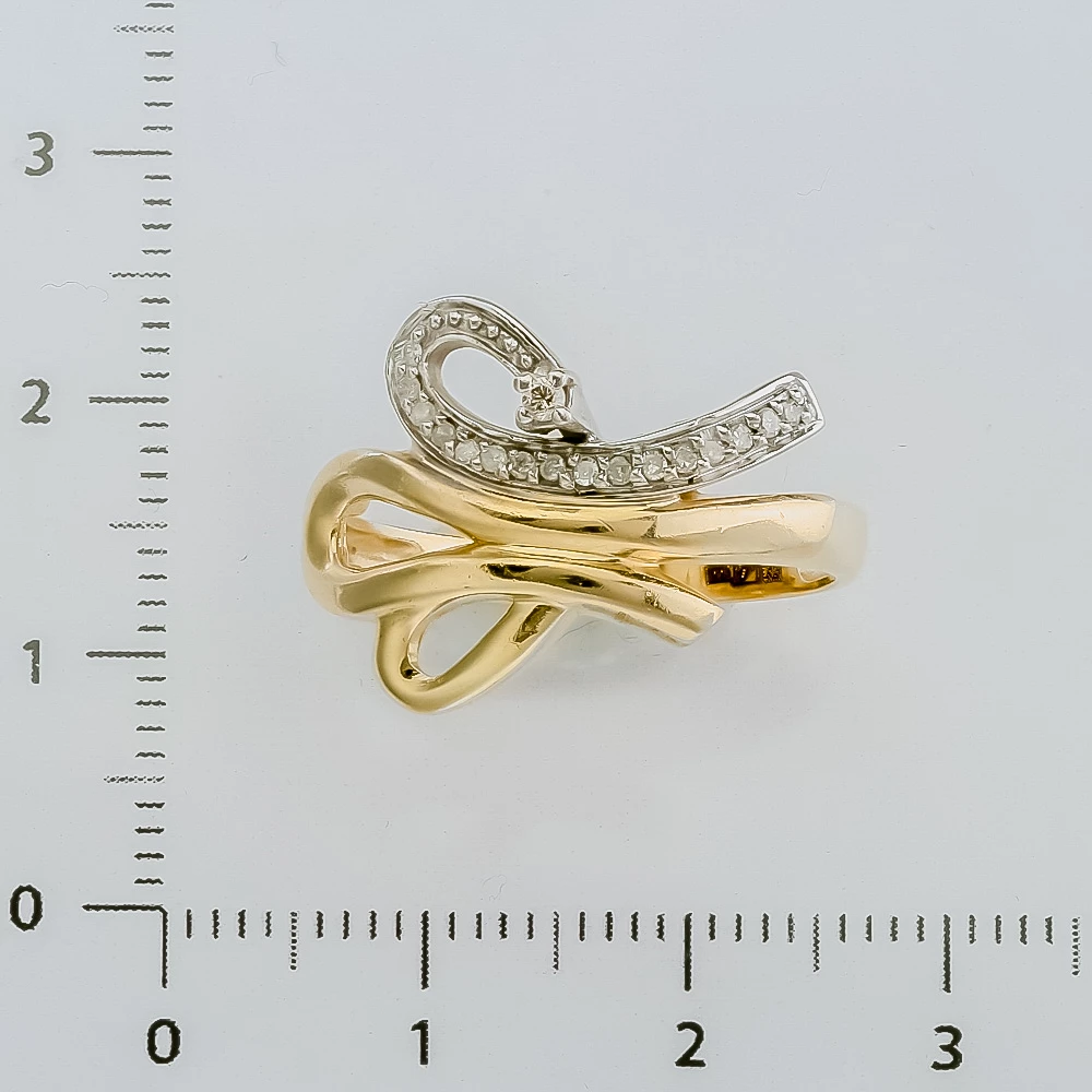 Кольцо с бриллиантом из красного золота 500 пробы 2