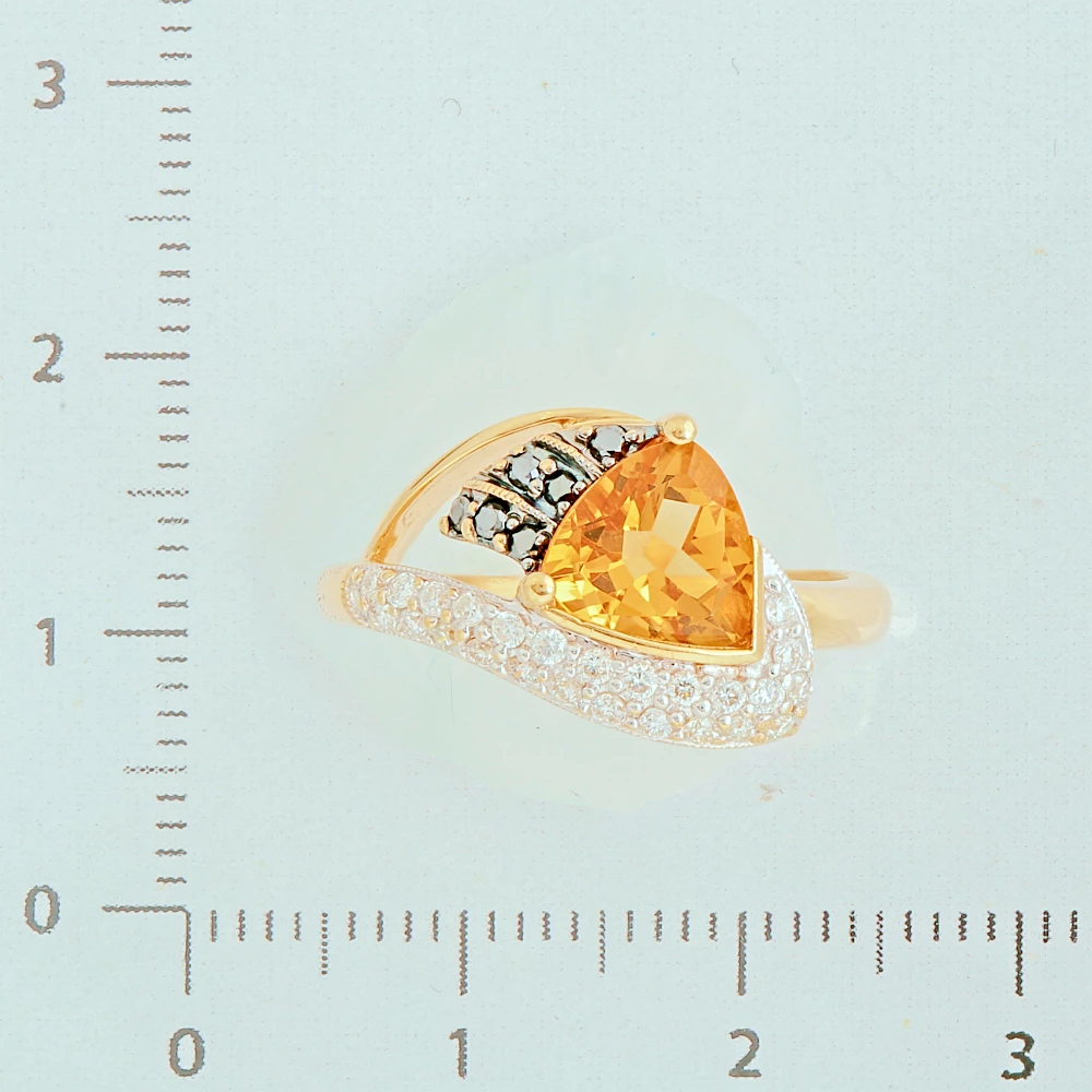 Кольцо с цитрином из красного золота 585 пробы 2