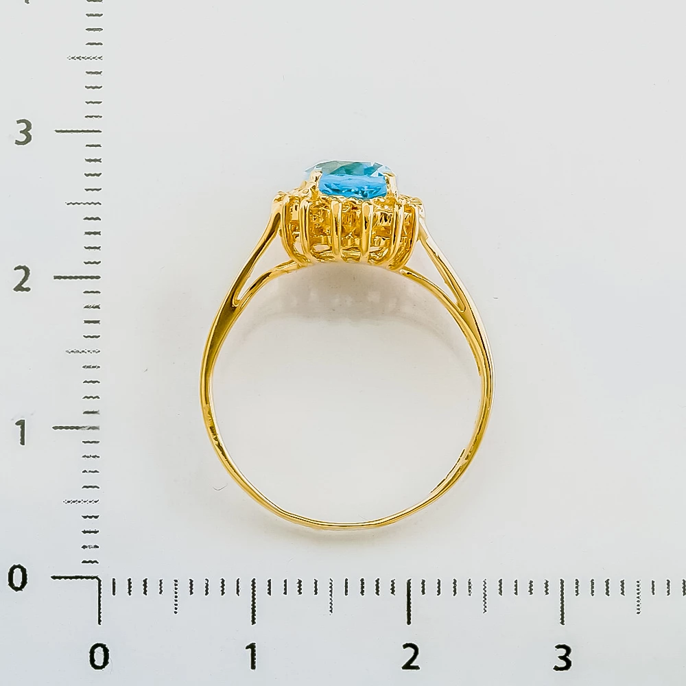 Кольцо с топазом из желтого золота 750 пробы 3