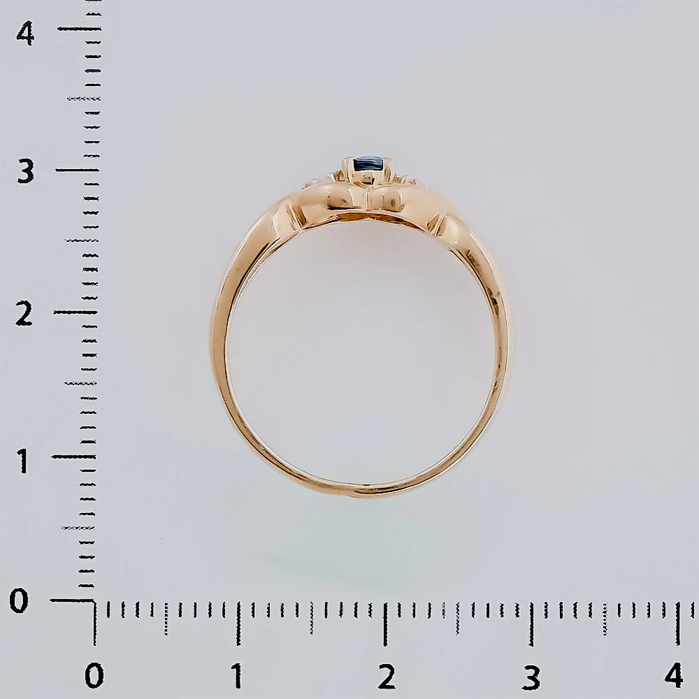 Кольцо с сапфиром из красного золота 585 пробы 3