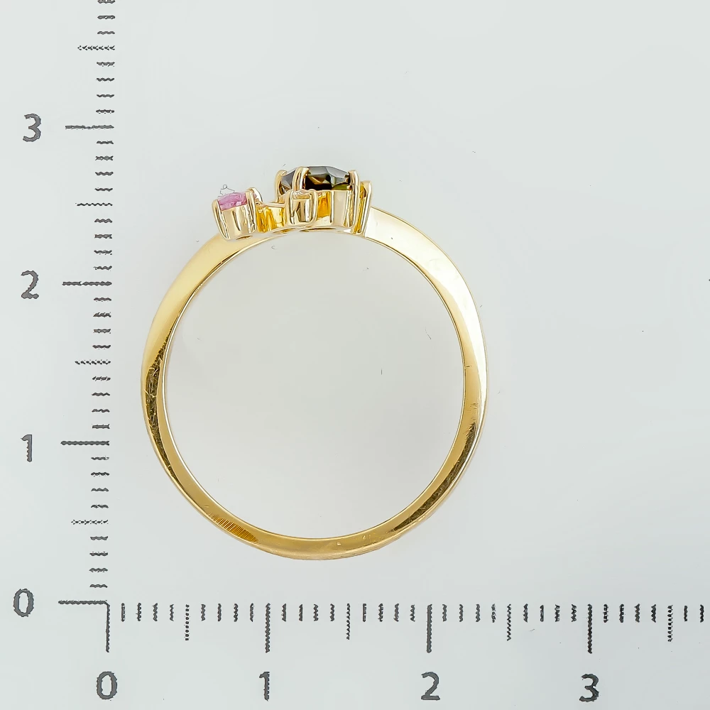 Кольцо с раух-топазом из желтого золота 585 пробы 3