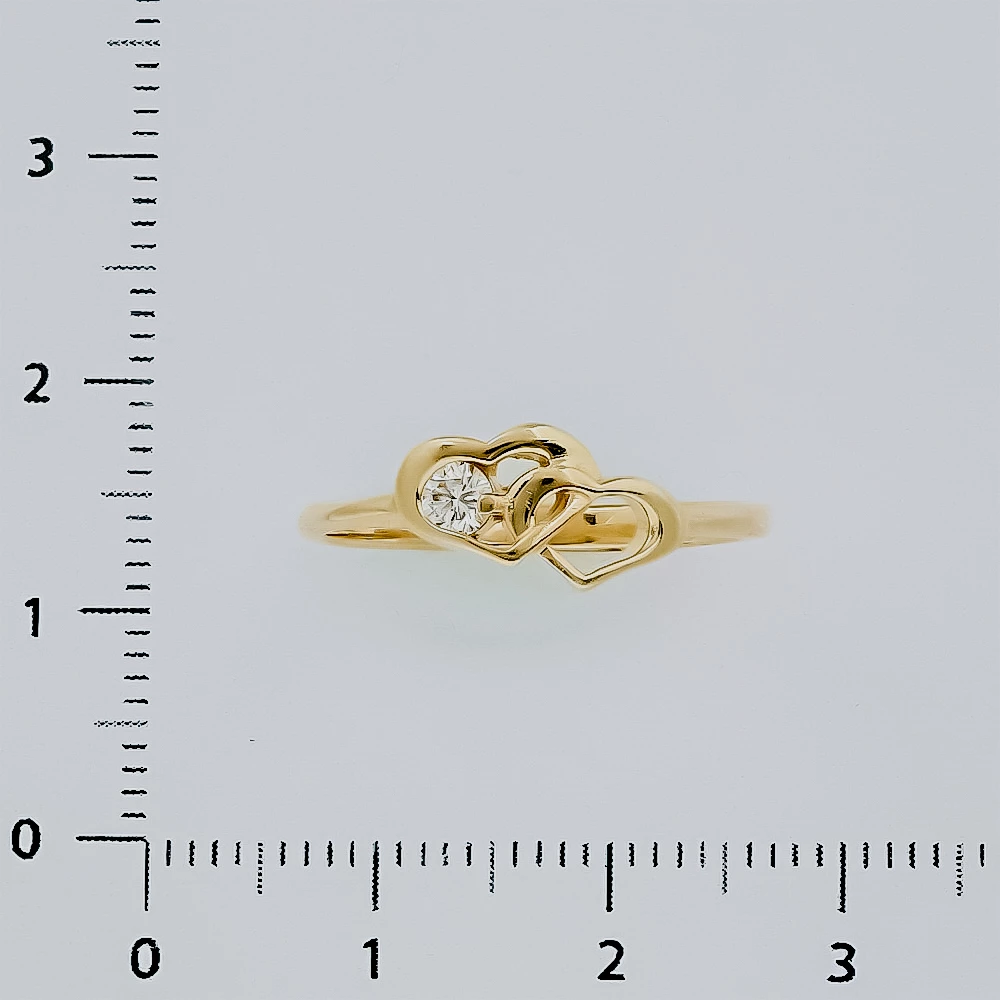 Кольцо с бриллиантом из желтого золота 585 пробы 2