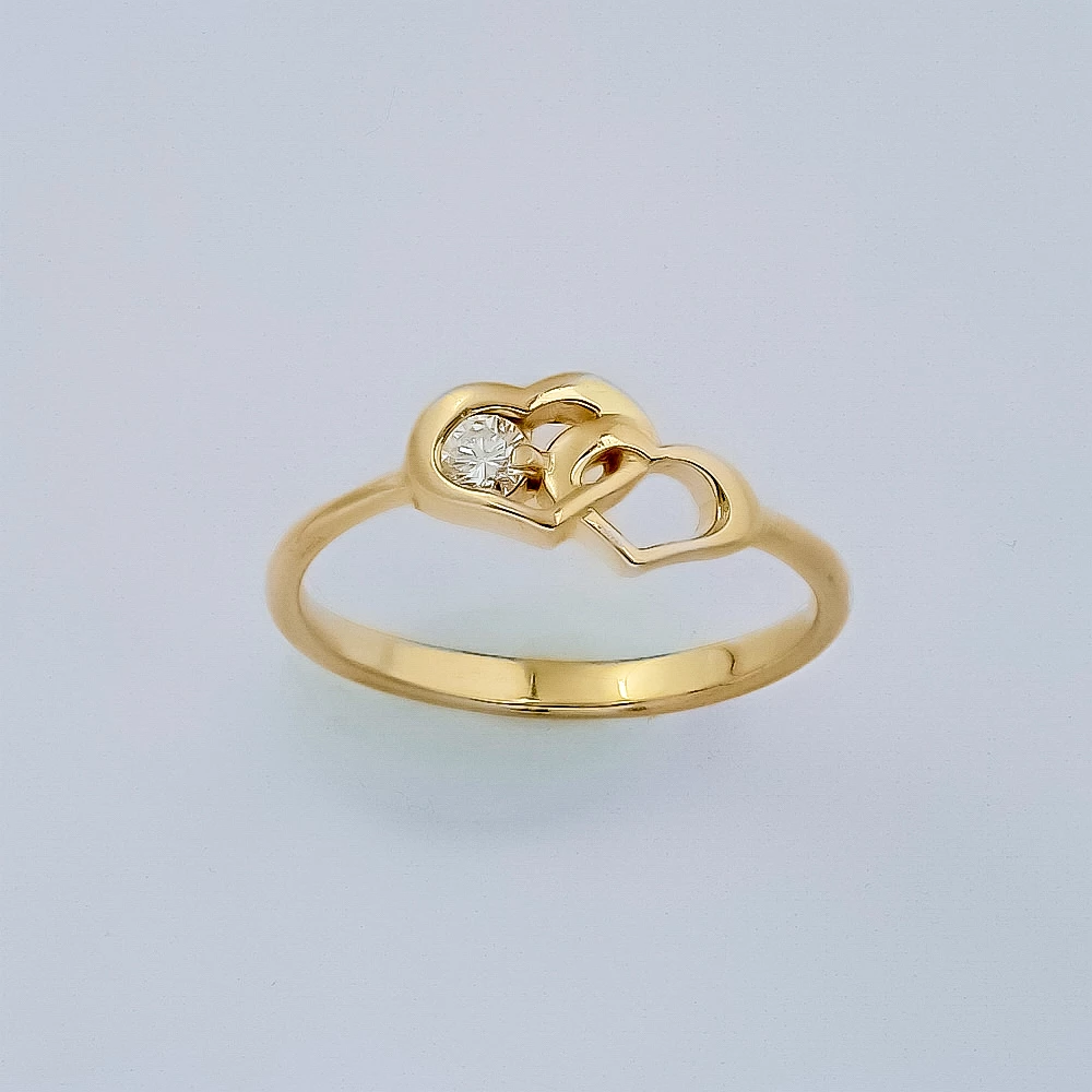 Кольцо с бриллиантом из желтого золота 585 пробы 1