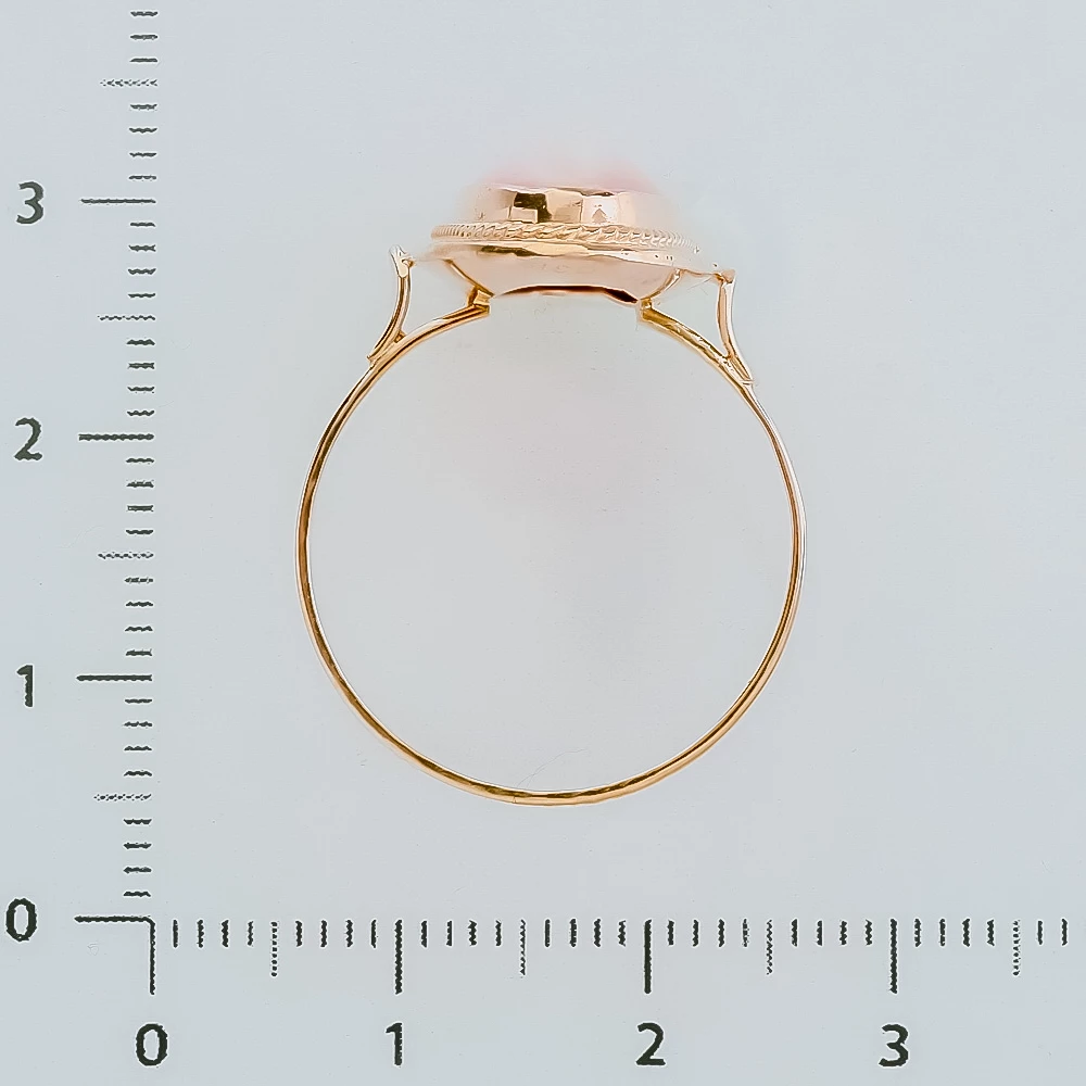 Кольцо с перламутром из красного золота 585 пробы 3
