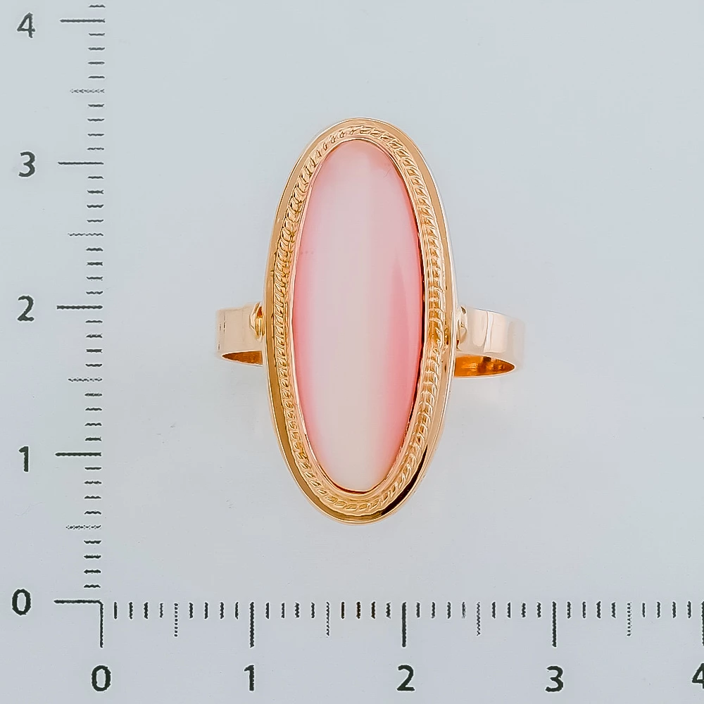 Кольцо с перламутром из красного золота 585 пробы 2