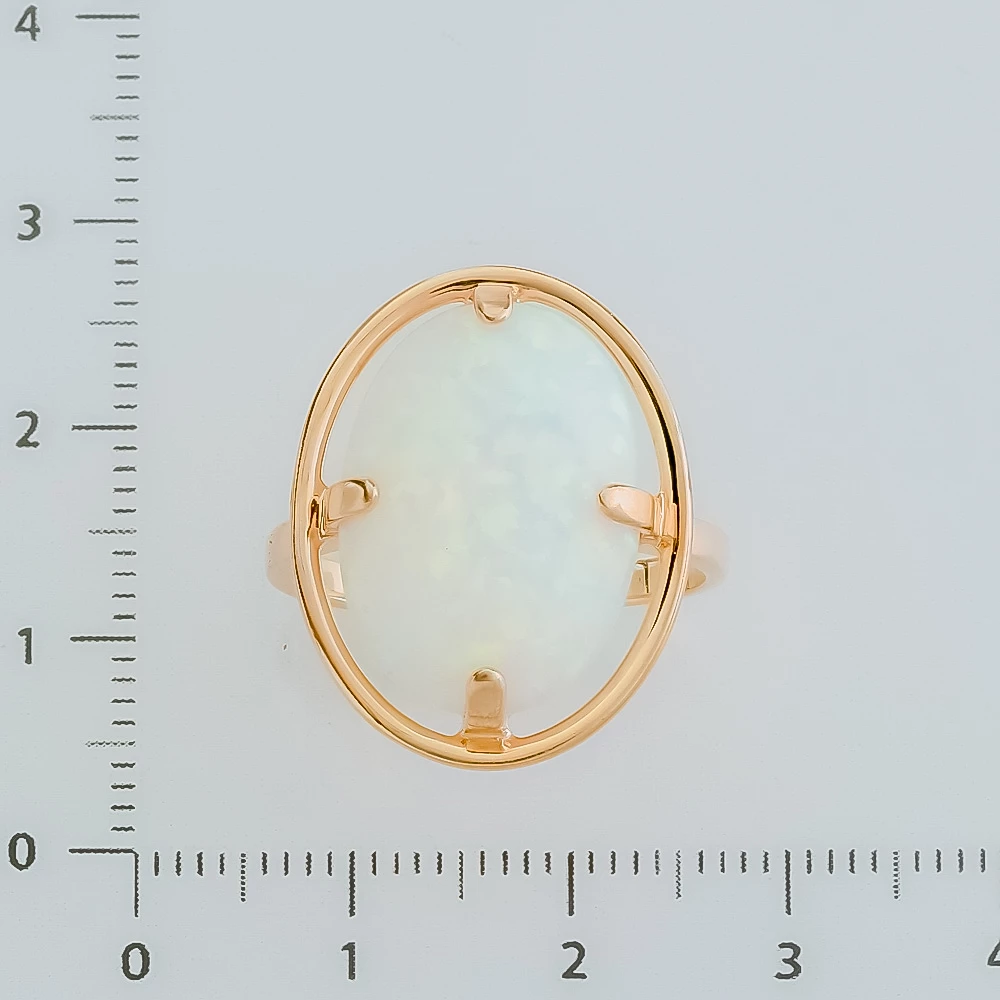 Кольцо с перламутром из красного золота 585 пробы 2