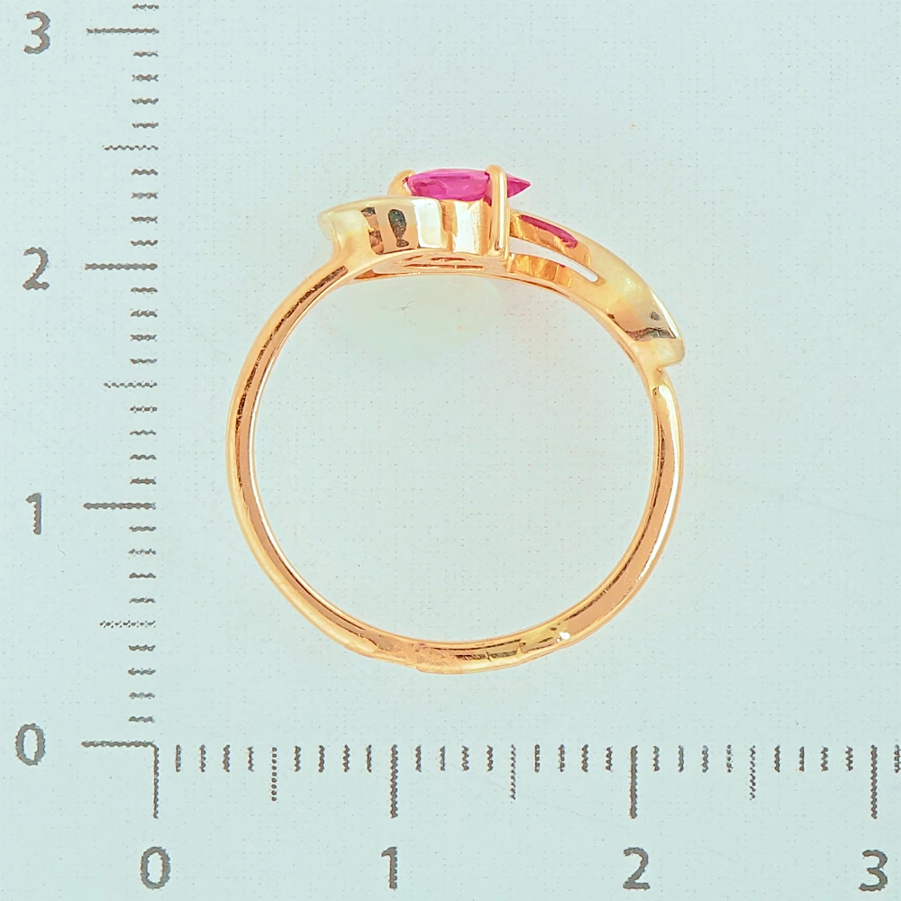 Кольцо с рубином из красного золота 585 пробы 3