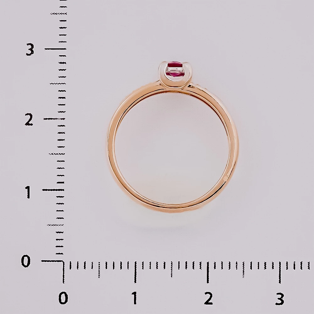 Кольцо с рубином из красного золота 585 пробы 3