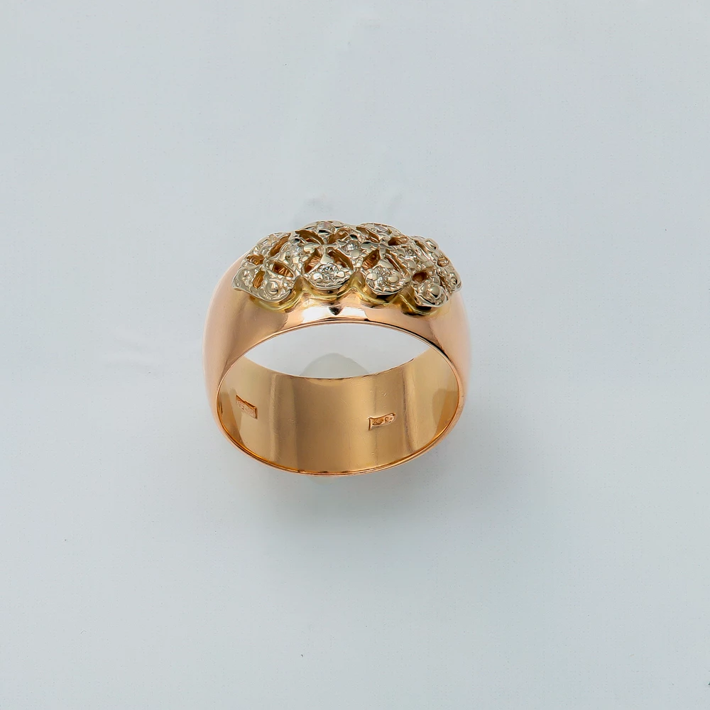 Кольцо с бриллиантом из красного золота 583 пробы 1