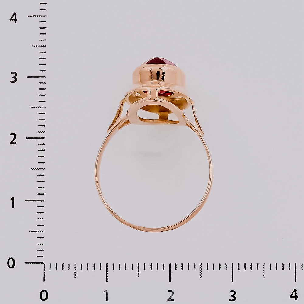 Кольцо с эмалью из красного золота 583 пробы 3