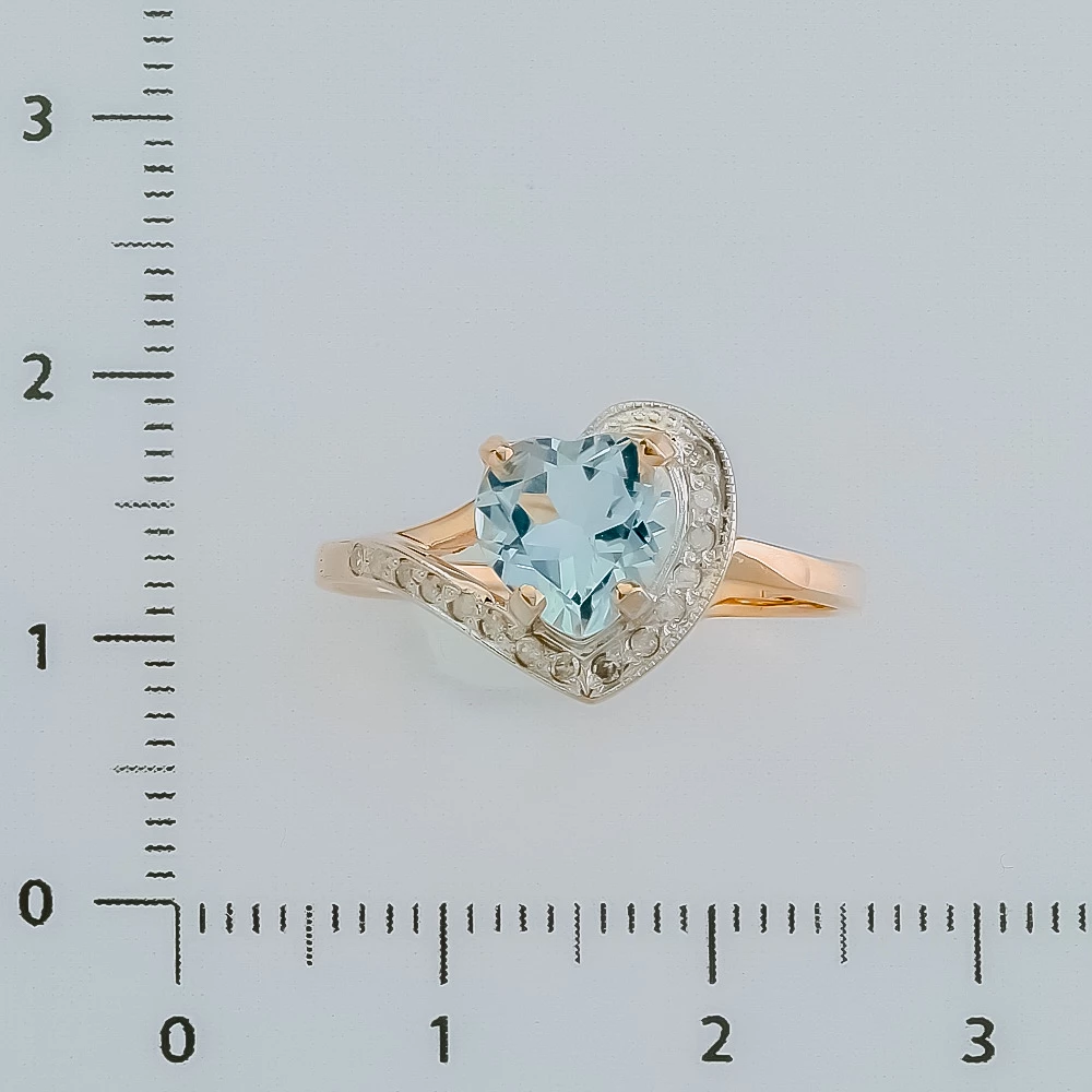 Кольцо с топазом из красного золота 585 пробы 2