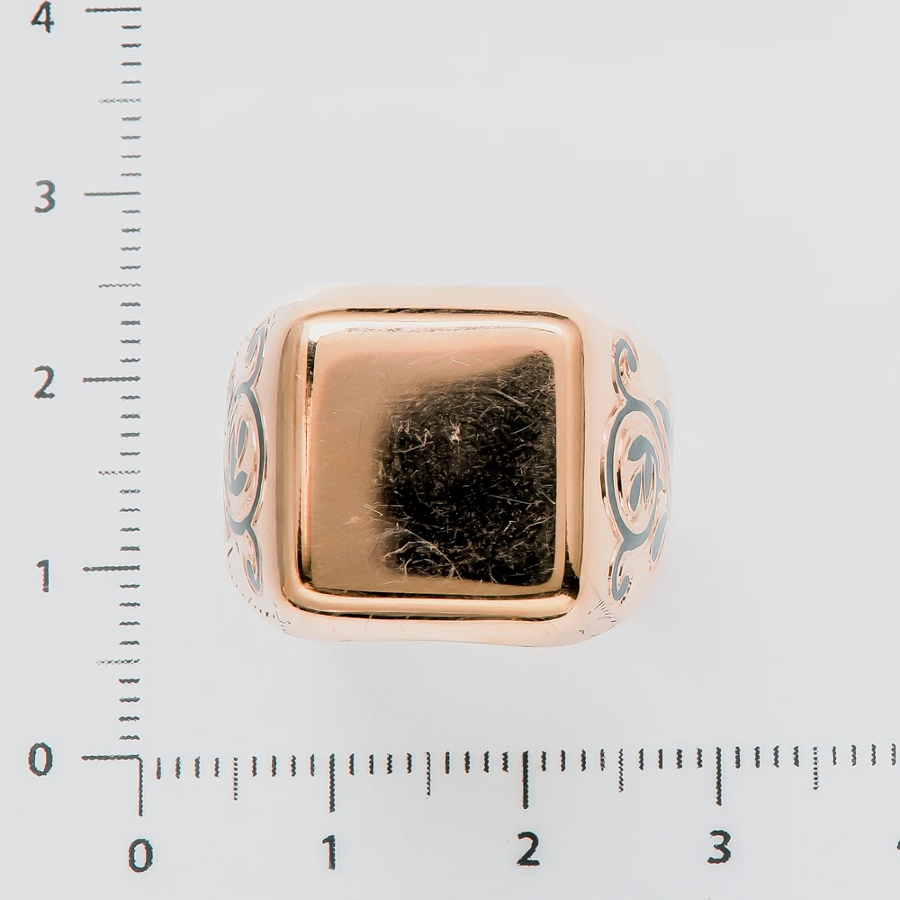 Кольцо с эмалью из красного золота 583 пробы 2