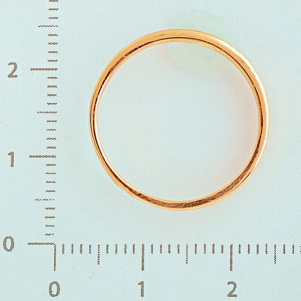 Кольцо обручальное с бриллиантом из красного золота 585 пробы 3