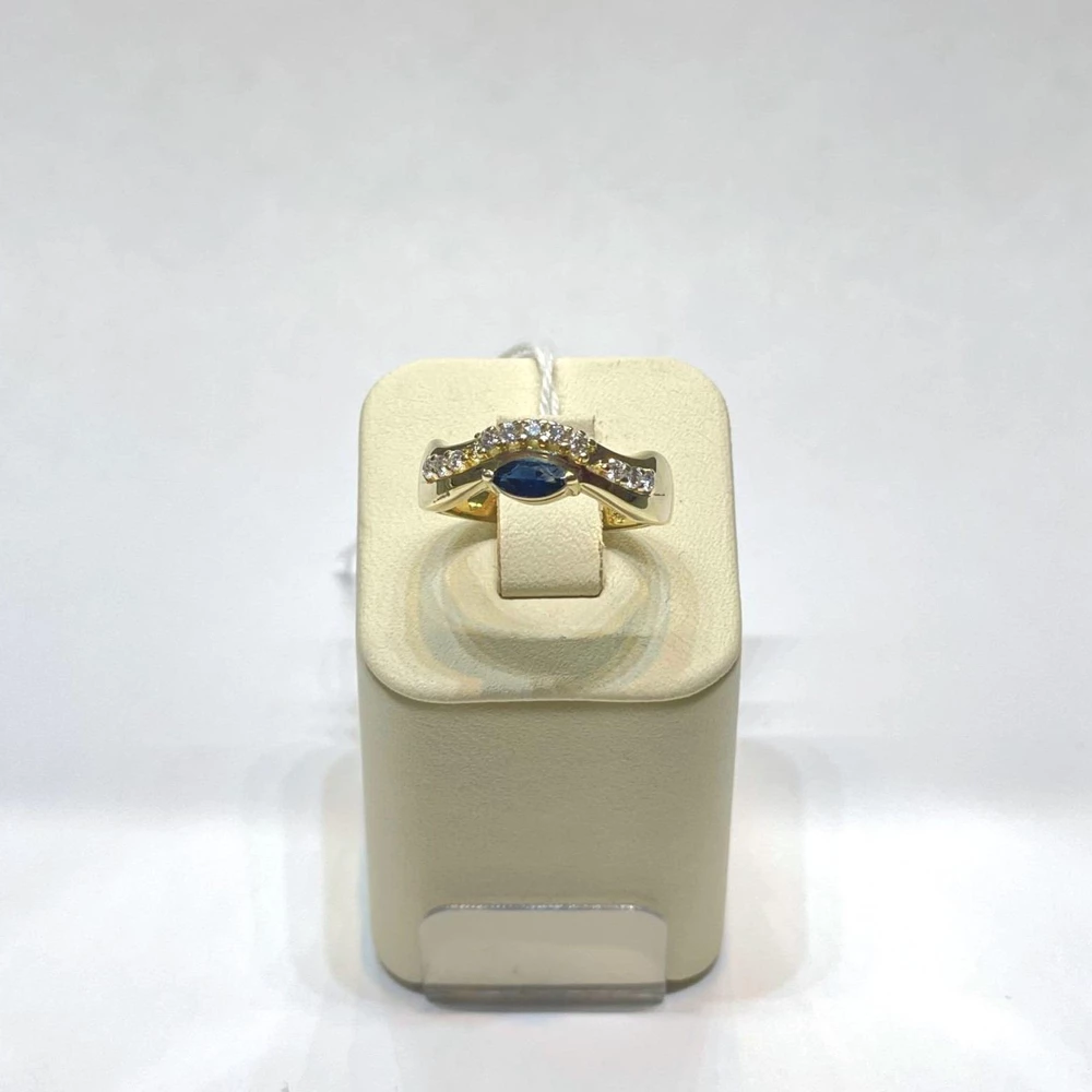 Кольцо с сапфиром из желтого золота 585 пробы